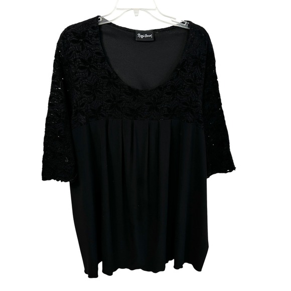 Maggie Barnes Tops - Maggie Barnes 22/24W Top Black Lace Yoke Whimsigoth Witchy Goth Grunge 1154